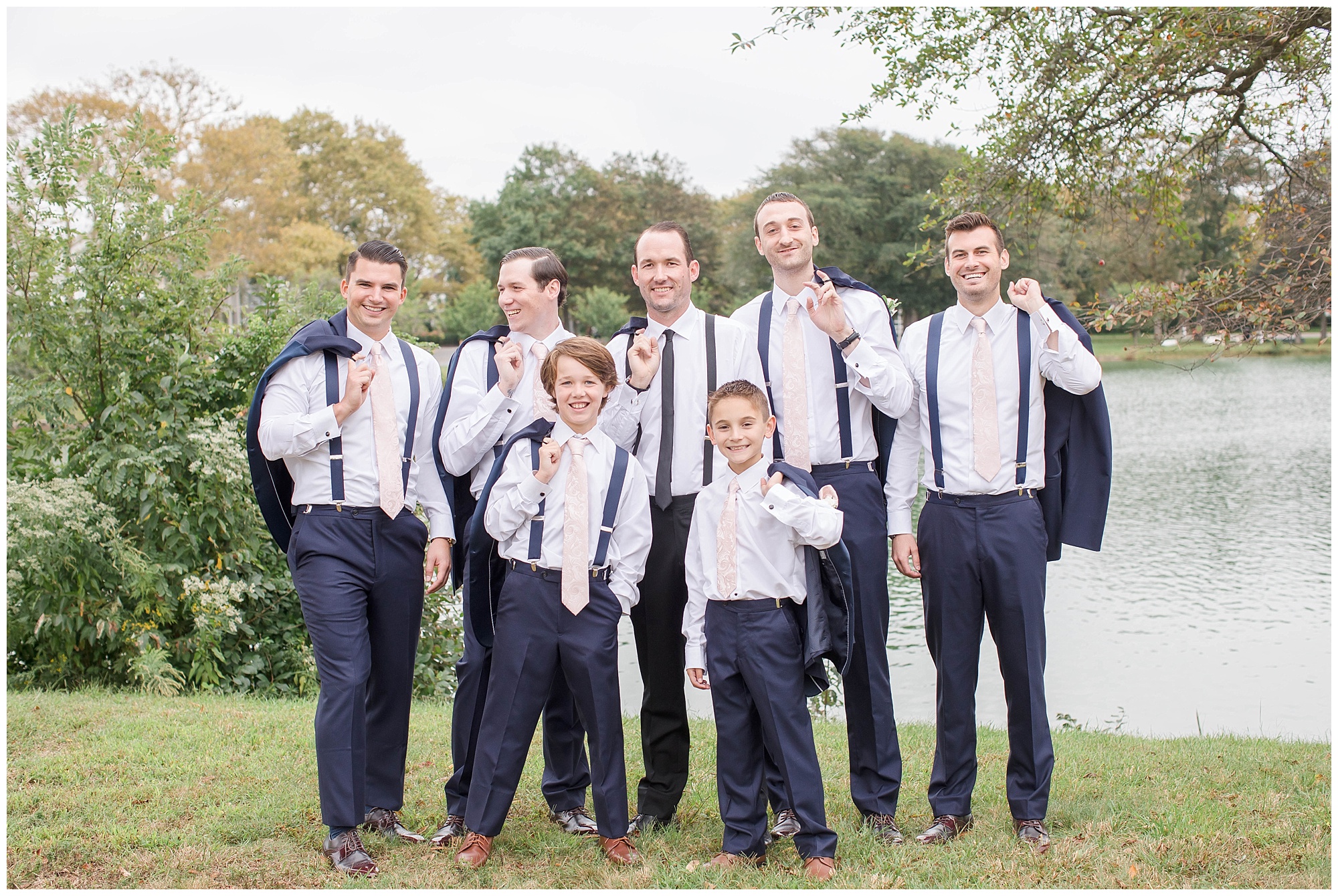 groomsmen in suspenders