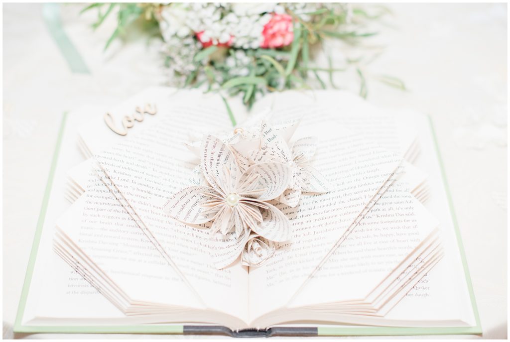 vintage book wedding details