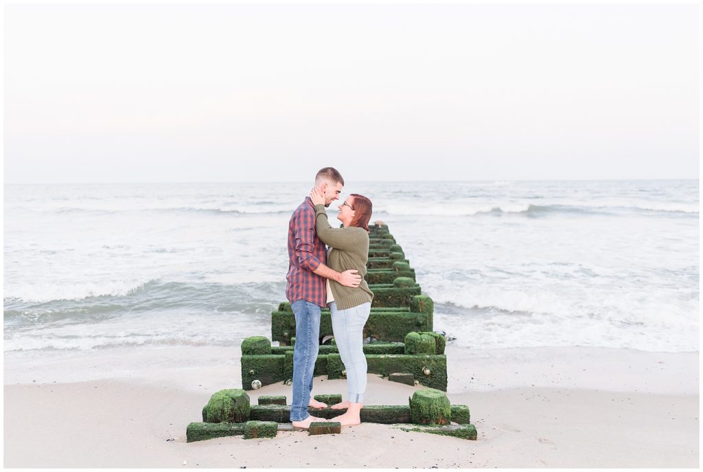 spring lake beach engagement