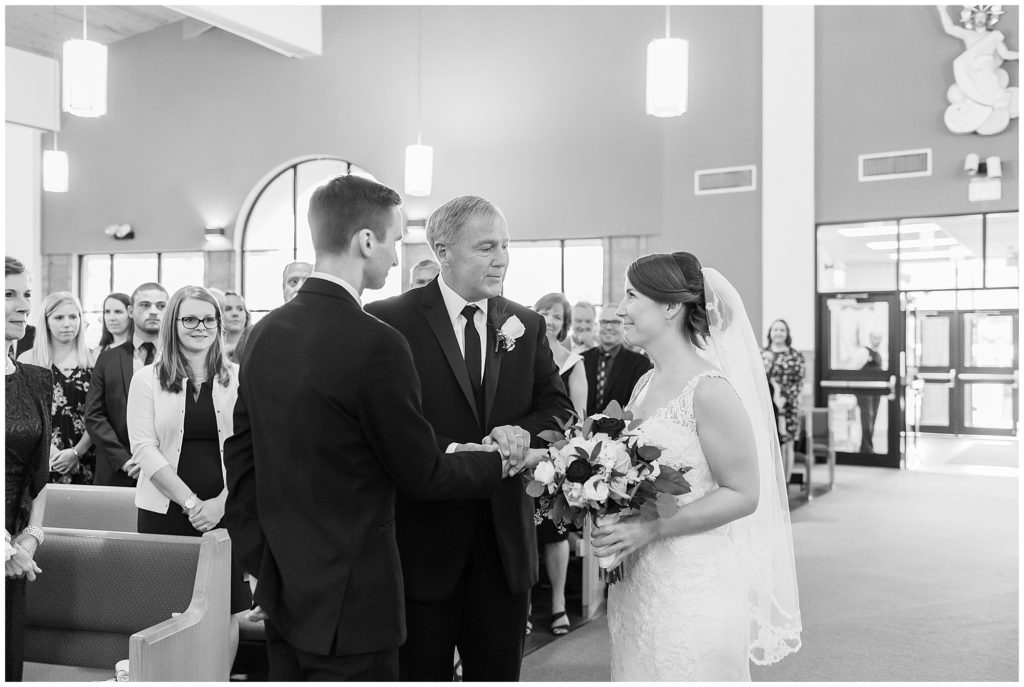 church wedding dad giving away bride