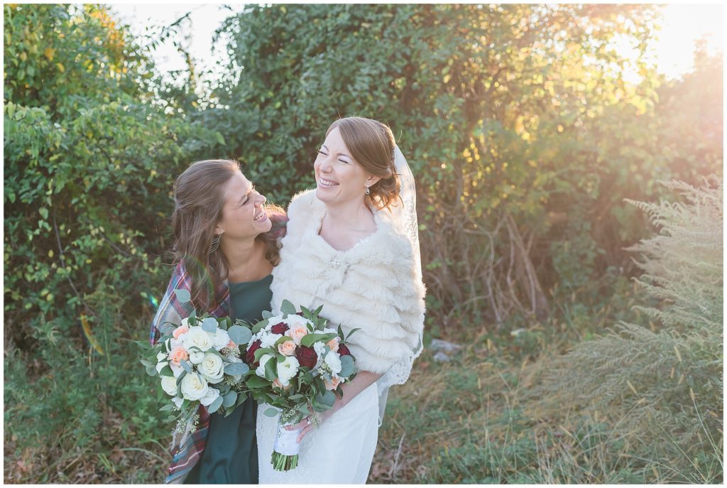 bride and bridesmaid