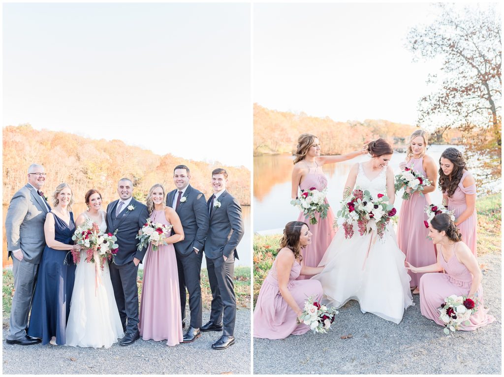 fall wedding bridal party