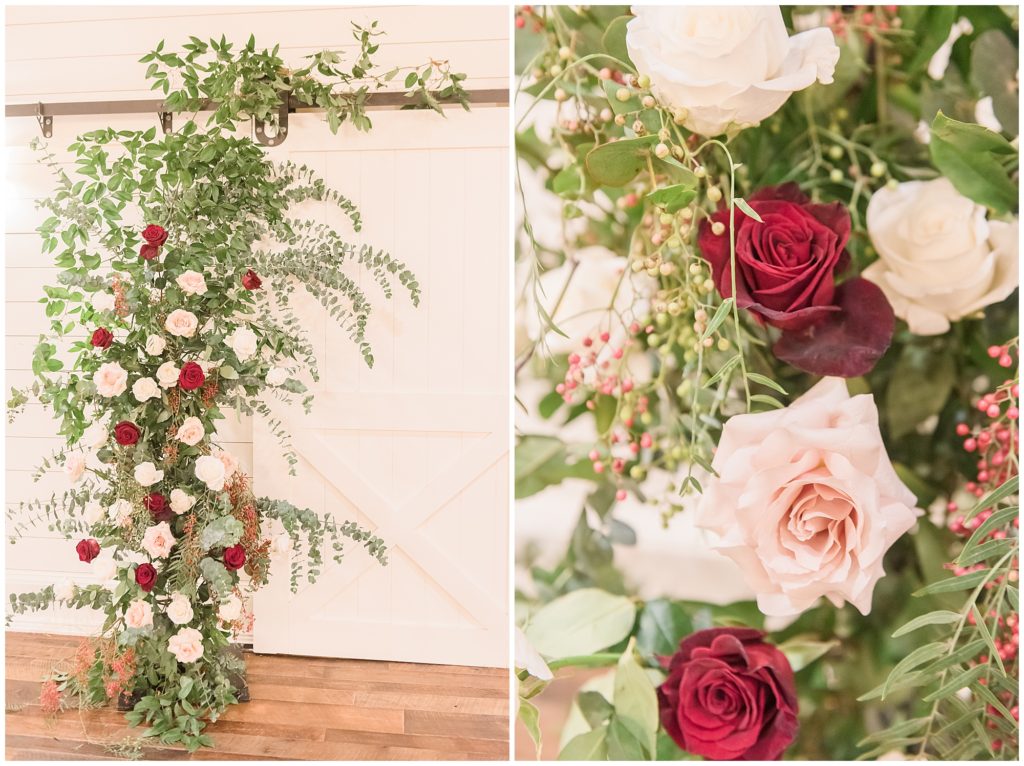 floral installation peonies to paint chips