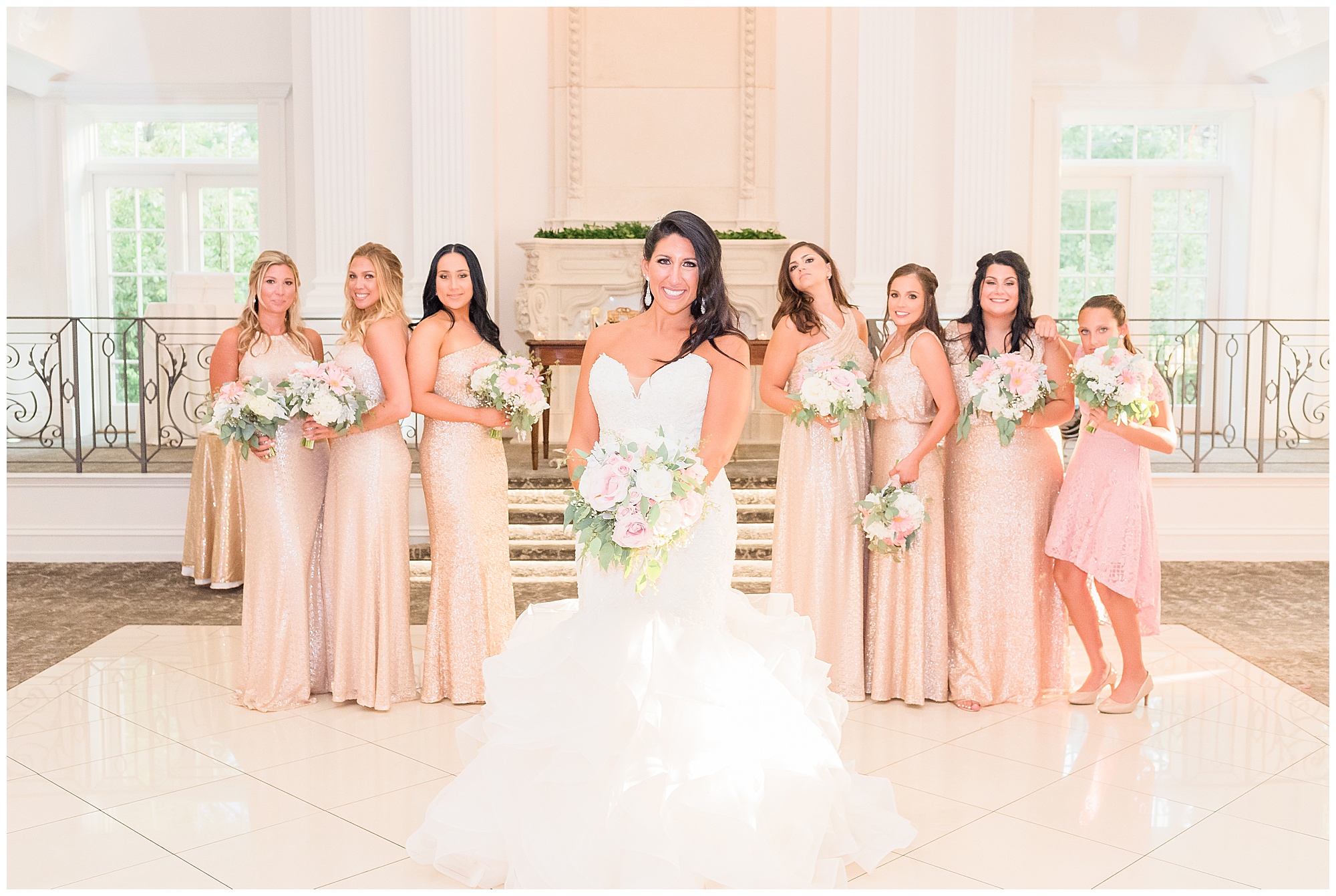 rose gold bridesmaids