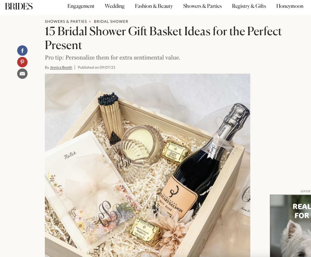 bridal shower gift basket ideas