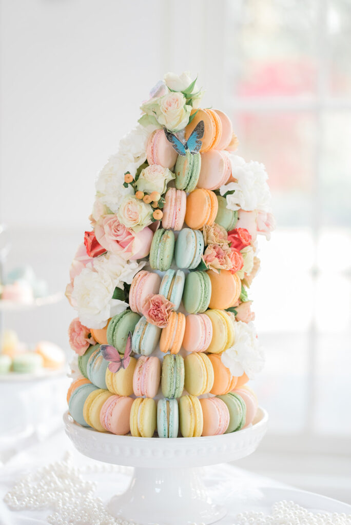 bridgerton bridal shower macarons