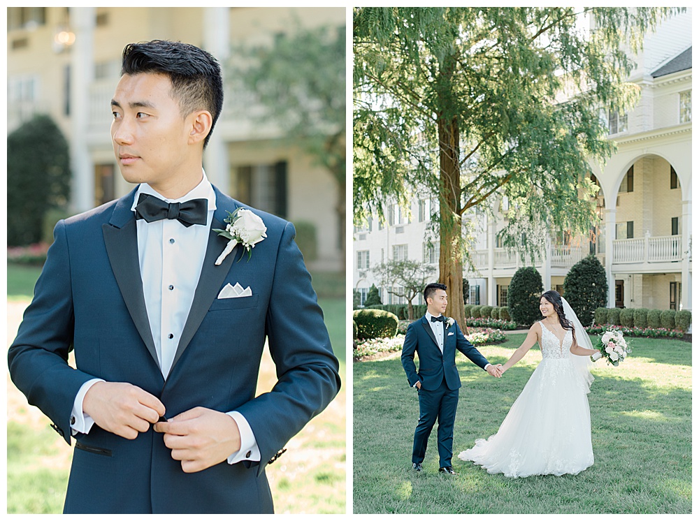 groom gets dressed