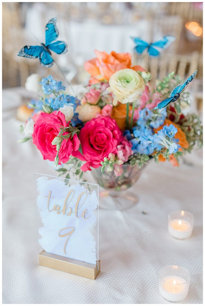 colorful wedding centerpiece