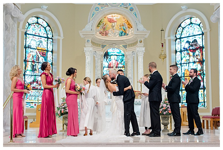 church wedding kiss