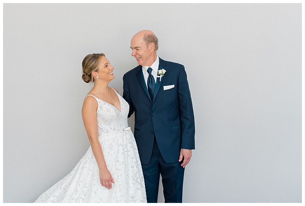 dad and bride first look