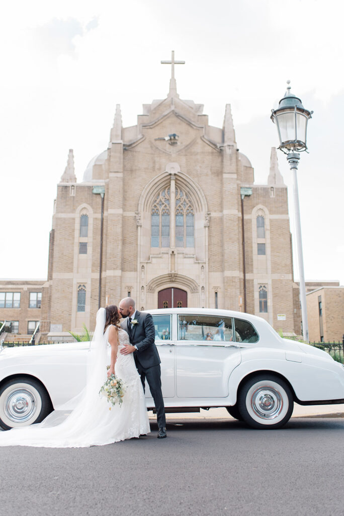 rolls royce in front of church