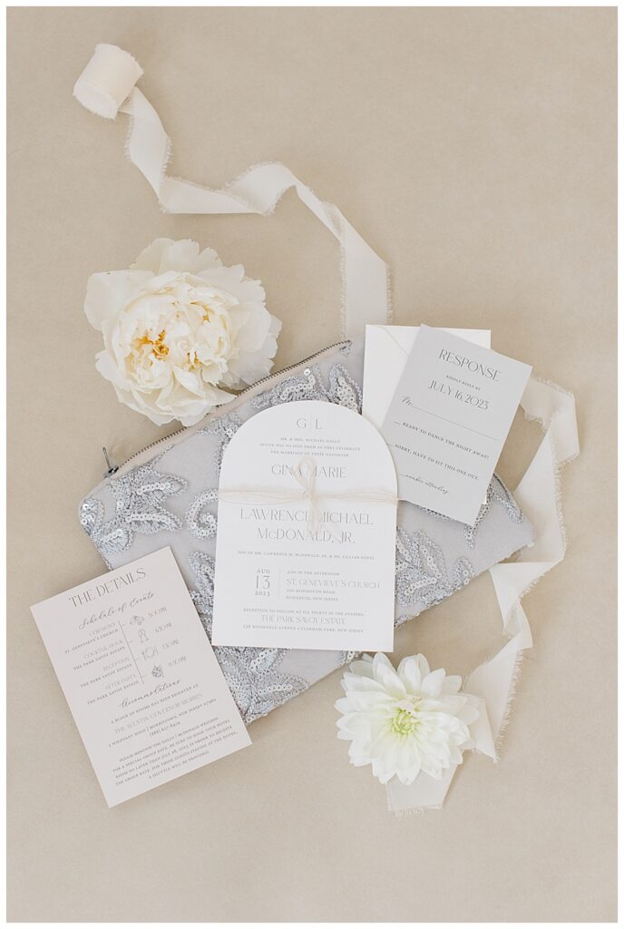 neutral wedding invite