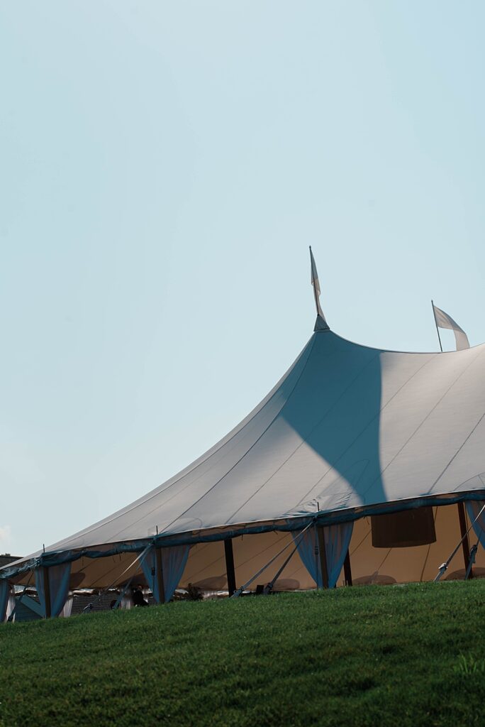 tented golf course wedding photos