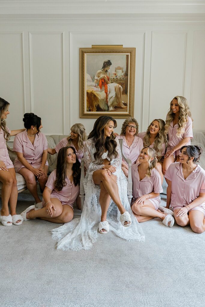bridesmaids in robes