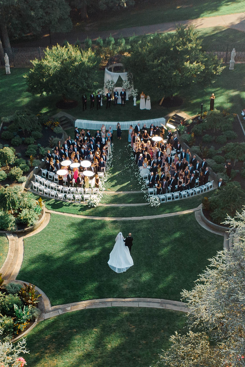 drone shot of ceremony jasna polana