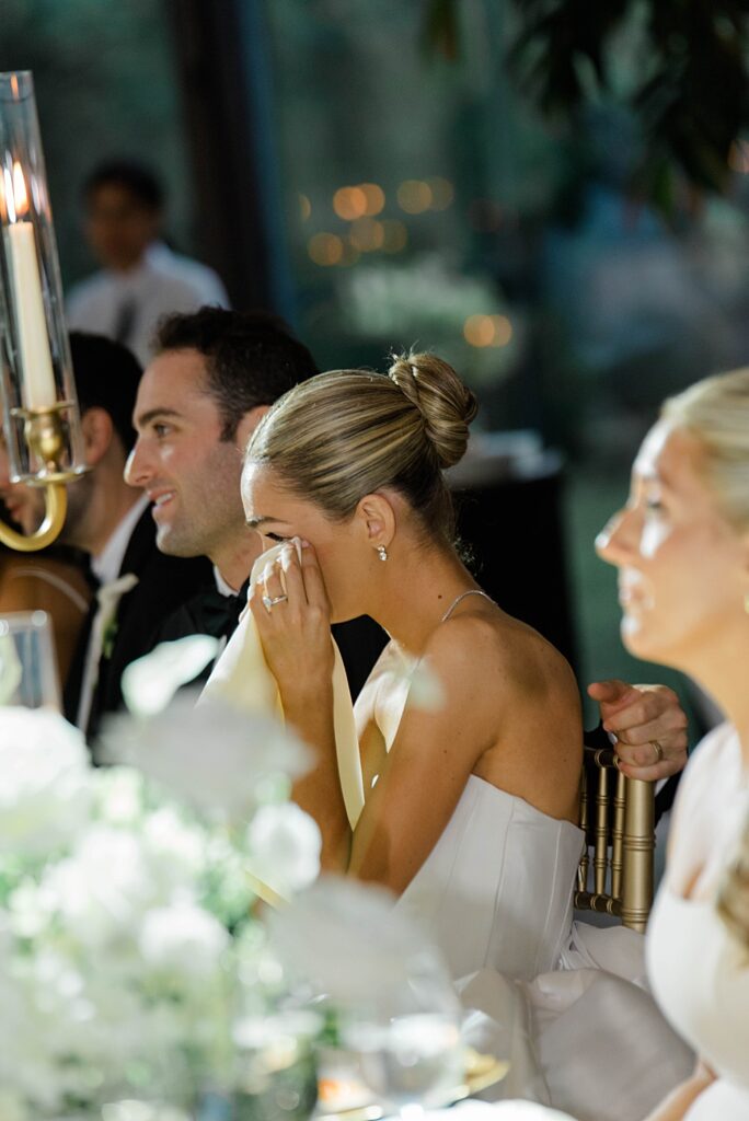 bride cries at maid of honor speech