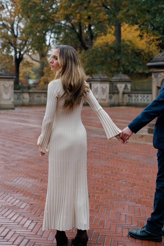 bride to be in central park