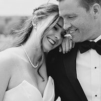 bride and groom black tie wedding